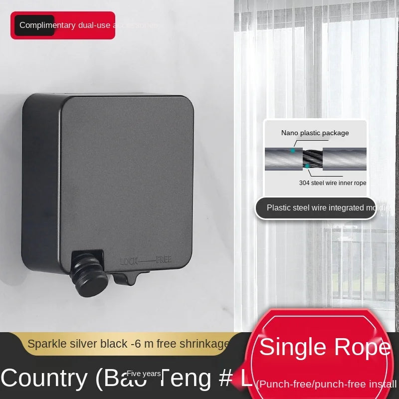 Invisible Clothesline Punch-Free Retractable Clothes Hanger Wire Indoor Air Clothes Shrink Clotheslinebalcony Clothes Fantastic