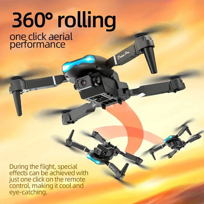 Mini Foldable RC Quadcopter E99 - Dual Camera Aerial Drone with 4K HD, Hold Mode & LED Lights | WIFI Remote Control Toy