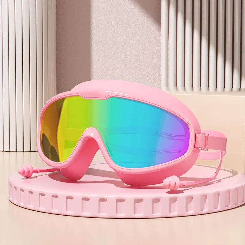Swimming Goggles Big Frame Swimming Goggles Big Frame HD Wide View Anti-Fog UV Protection Swimming Goggles for Adults No Leaking