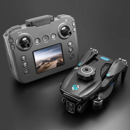 Long-Endurance Brushless Drone Dual Cameras Brushless Motor Foldable Quad Obstacle Avoidance 5.9Inch LCD Remote Controller