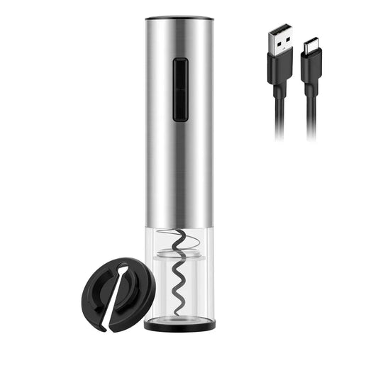 Electric Wine Opener Rechargeable Set, Automatic Electric Wine Opener with Stand with Foil Cutter, Pourer, Vacuum Stopper Nurse