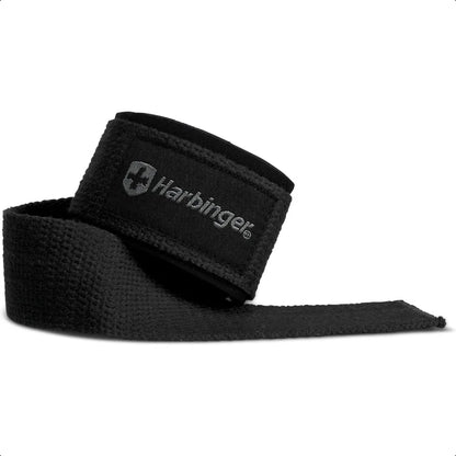 Harbinger Padded Cotton Lift Straps Soft Portive Neotek Wrist Pads 21.5 Length 1.5 Width Reinforced Edges Heavyduty Stitching C