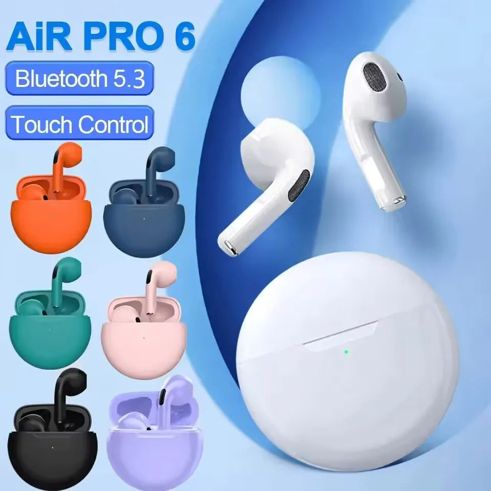 New Air Pro 6 TWS Wireless Headphones with Mic Fone Bluetooth Earphone Sport Running Headset for Apple Iphone Xiaomi Pro6 Earbud