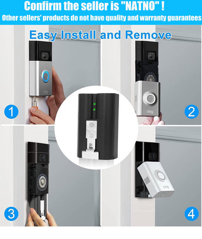 2-Pack 6040Mah Rechargeable 3.65V Battery Compatible with Video Rings Doorbell Camera Battery for 2/3/3Plus/4 Spotlight Camera, Stick up Camera and Peephole Camera