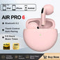 New Air Pro 6 TWS Wireless Headphones with Mic Fone Bluetooth Earphone Sport Running Headset for Apple Iphone Xiaomi Pro6 Earbud