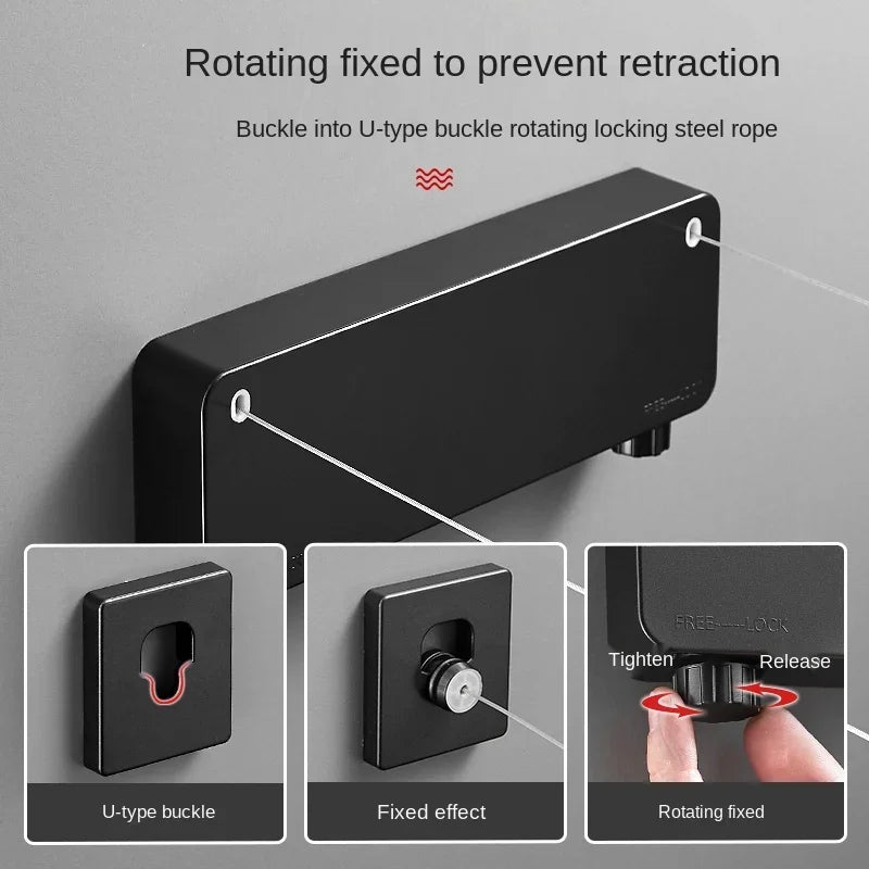 Invisible Clothesline Punch-Free Retractable Clothes Hanger Wire Indoor Air Clothes Shrink Clotheslinebalcony Clothes Fantastic