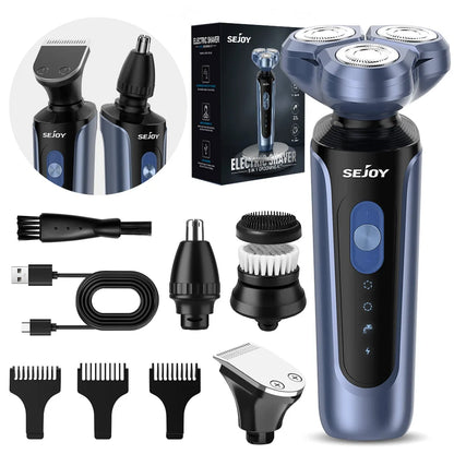 Electric Razor for Men Foil Shaver with 3-Blade Edge Shaving Area, 7500 RPM High Speed Motor Digital Power Display Mens El