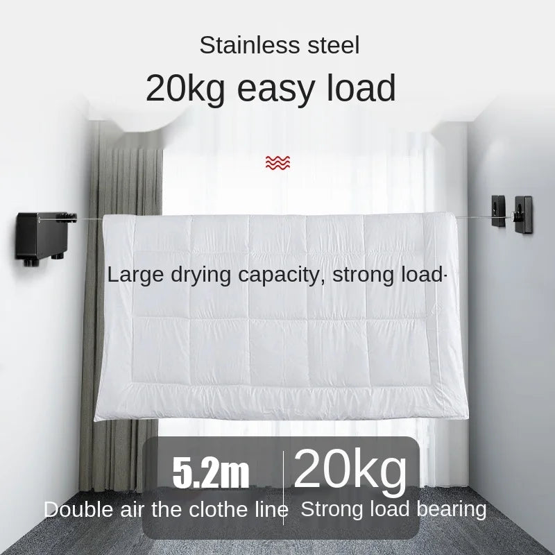 Invisible Clothesline Punch-Free Retractable Clothes Hanger Wire Indoor Air Clothes Shrink Clotheslinebalcony Clothes Fantastic