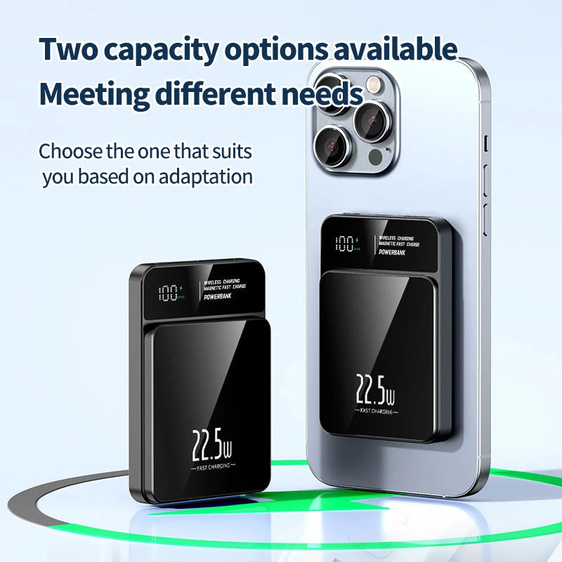 5000Mah Portable Magnetic Wireless Charging Power Bank 22.5W Super Fast Charging Digital Display Mobile Phone Power Bank