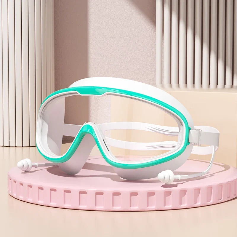 Swimming Goggles Big Frame Swimming Goggles Big Frame HD Wide View Anti-Fog UV Protection Swimming Goggles for Adults No Leaking