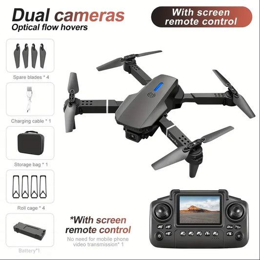 New E88 Upgraded Screen Lighting Remote Control Drone 4K Professional Edition Dual Camera