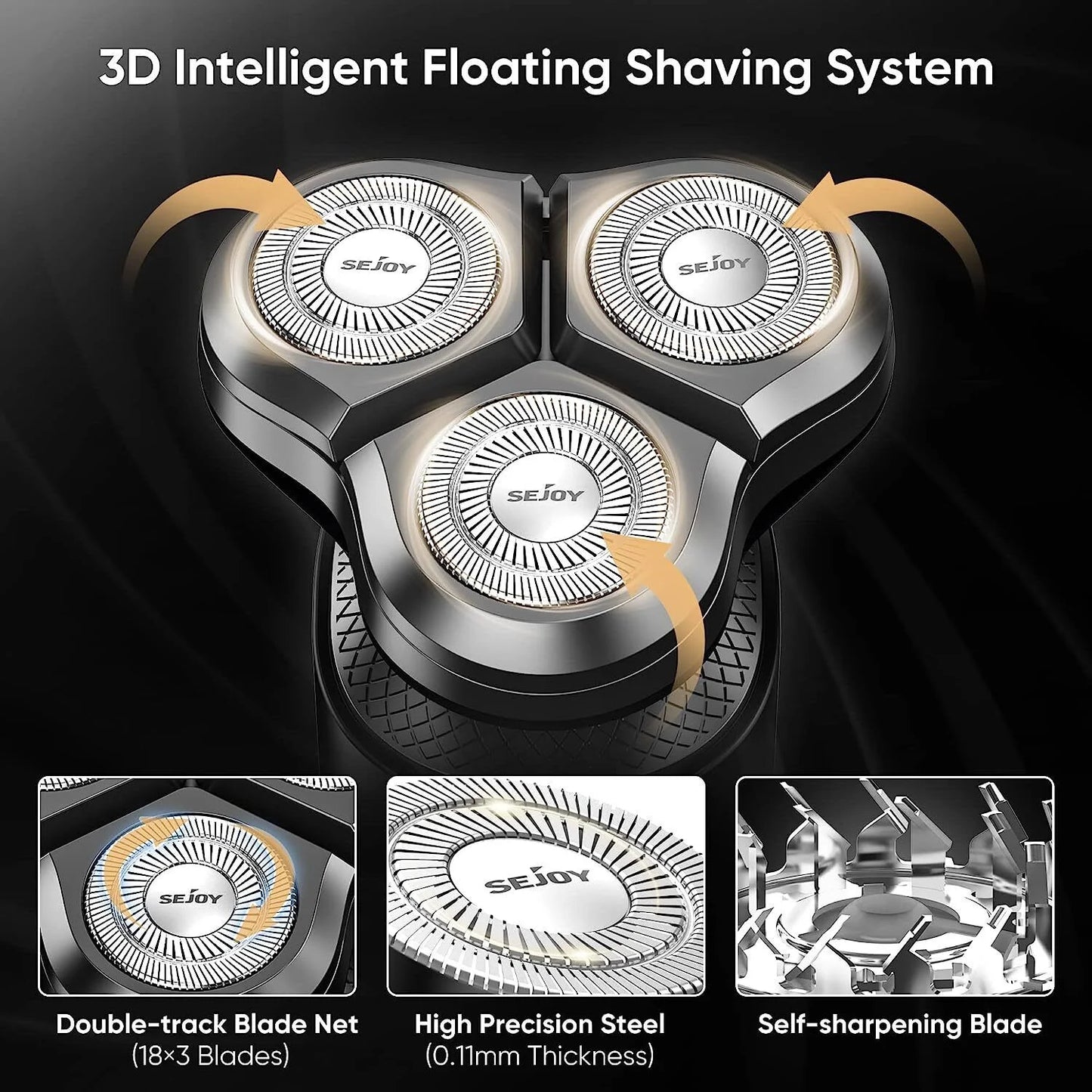 3 in 1 Multifunction Mens Electric Shaver Powerful Beard Nose Hair Trimmer Shaving Machine Electric Razor Waterproof