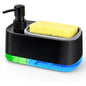 Hand and Soap Dispenser Set for Kitchen, Dual with Sponge Holder, 3-In-1 Countertop Pump for Kitchen Sink, Useful Gadgets