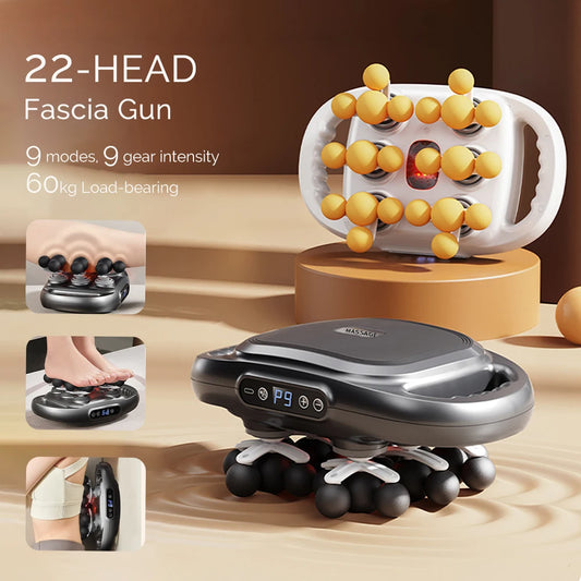 22-Head Fascia Gun High-Frequency Vibration Body Massage Gun Back and Waist Massager Neck Shoulder Massager Muscle Masajeador