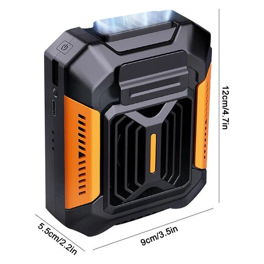 Waist Clip Fan Portable Mini Hanging Neck Fan USB Rechargeable Fan Small Outdoor Camping Waist Fan with Power Bank LED Light