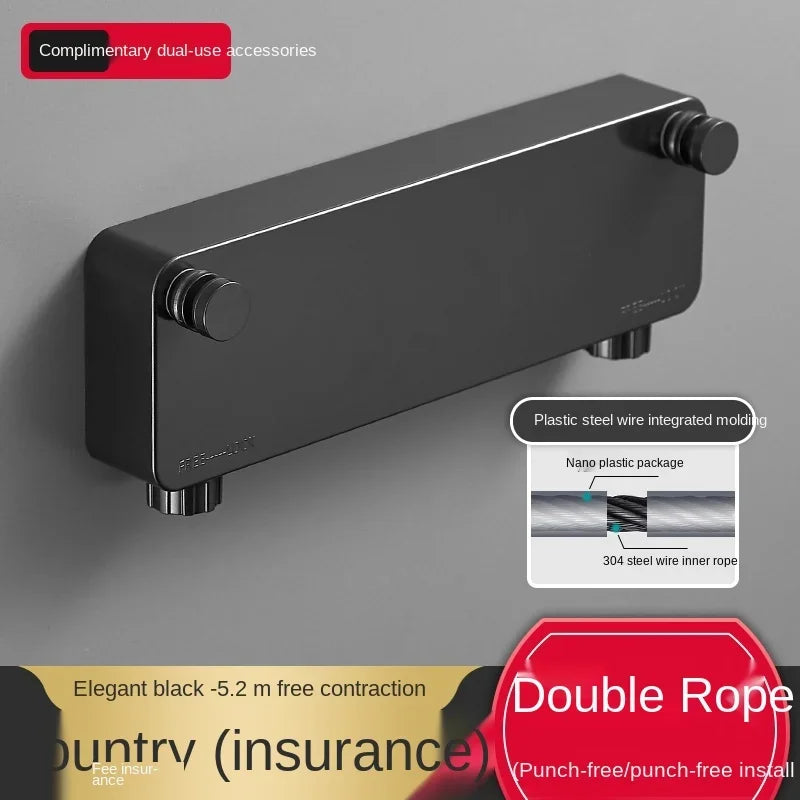 Invisible Clothesline Punch-Free Retractable Clothes Hanger Wire Indoor Air Clothes Shrink Clotheslinebalcony Clothes Fantastic