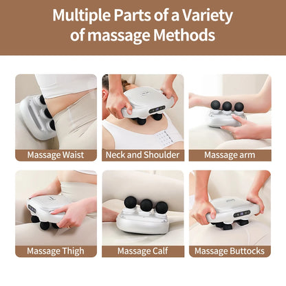 Handheld Deep Tissue Massagers Percussion Massage Gun 6-Head Back Massager for Muscle Relaxation in Back Leg Neck Shoulder Body