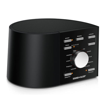 Sound + Sleep Noise Machine - White Noise Machine - Non-Looping Environmental/Nature Sounds for Sleep & Relaxation - with Sleep Timer & Headphone Jack - Black