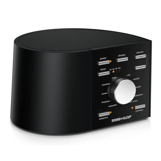 Sound + Sleep Noise Machine - White Noise Machine - Non-Looping Environmental/Nature Sounds for Sleep & Relaxation - with Sleep Timer & Headphone Jack - Black