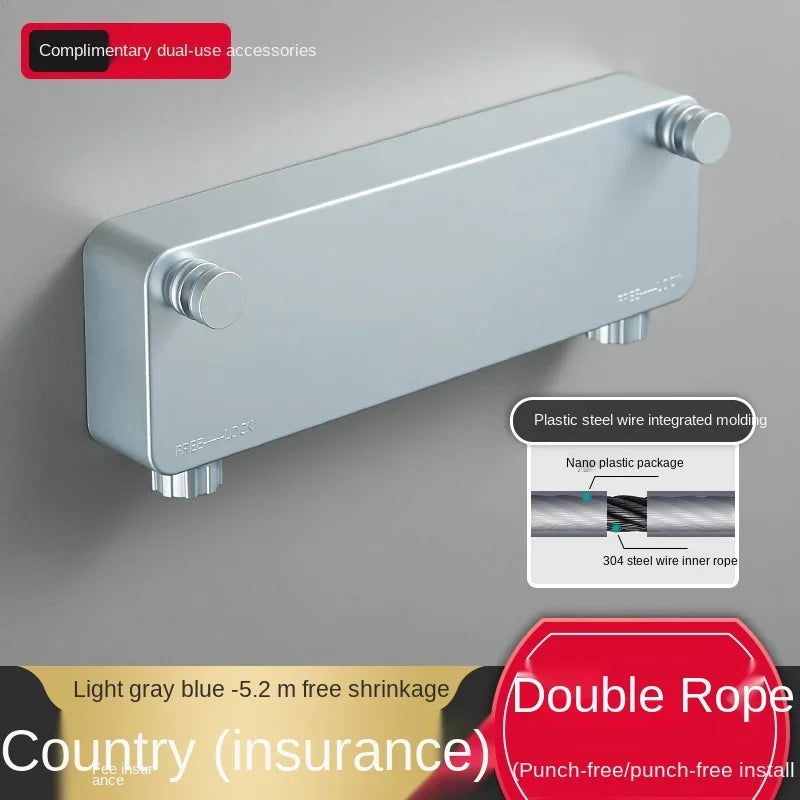Invisible Clothesline Punch-Free Retractable Clothes Hanger Wire Indoor Air Clothes Shrink Clotheslinebalcony Clothes Fantastic