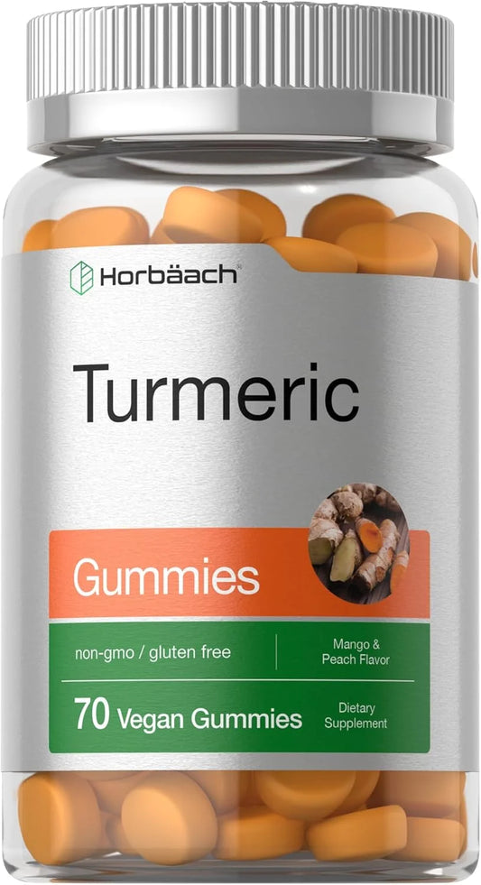 Turmeric Curcumin with Ginger Gummies | Mango & Peach Flavor for Men and Women | by