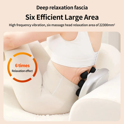 Handheld Deep Tissue Massagers Percussion Massage Gun 6-Head Back Massager for Muscle Relaxation in Back Leg Neck Shoulder Body