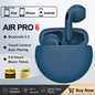 New Air Pro 6 TWS Wireless Headphones with Mic Fone Bluetooth Earphone Sport Running Headset for Apple Iphone Xiaomi Pro6 Earbud