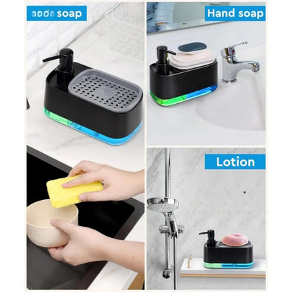 Hand and Soap Dispenser Set for Kitchen, Dual with Sponge Holder, 3-In-1 Countertop Pump for Kitchen Sink, Useful Gadgets