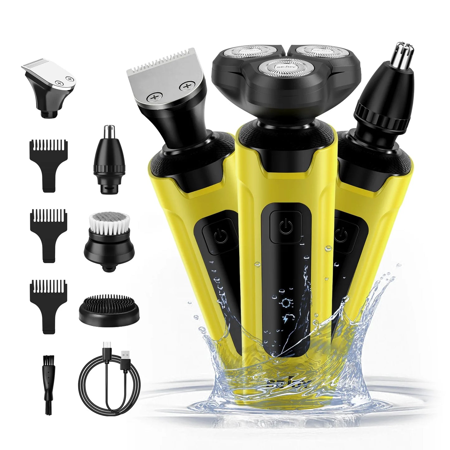 3 in 1 Multifunction Mens Electric Shaver Powerful Beard Nose Hair Trimmer Shaving Machine Electric Razor Waterproof