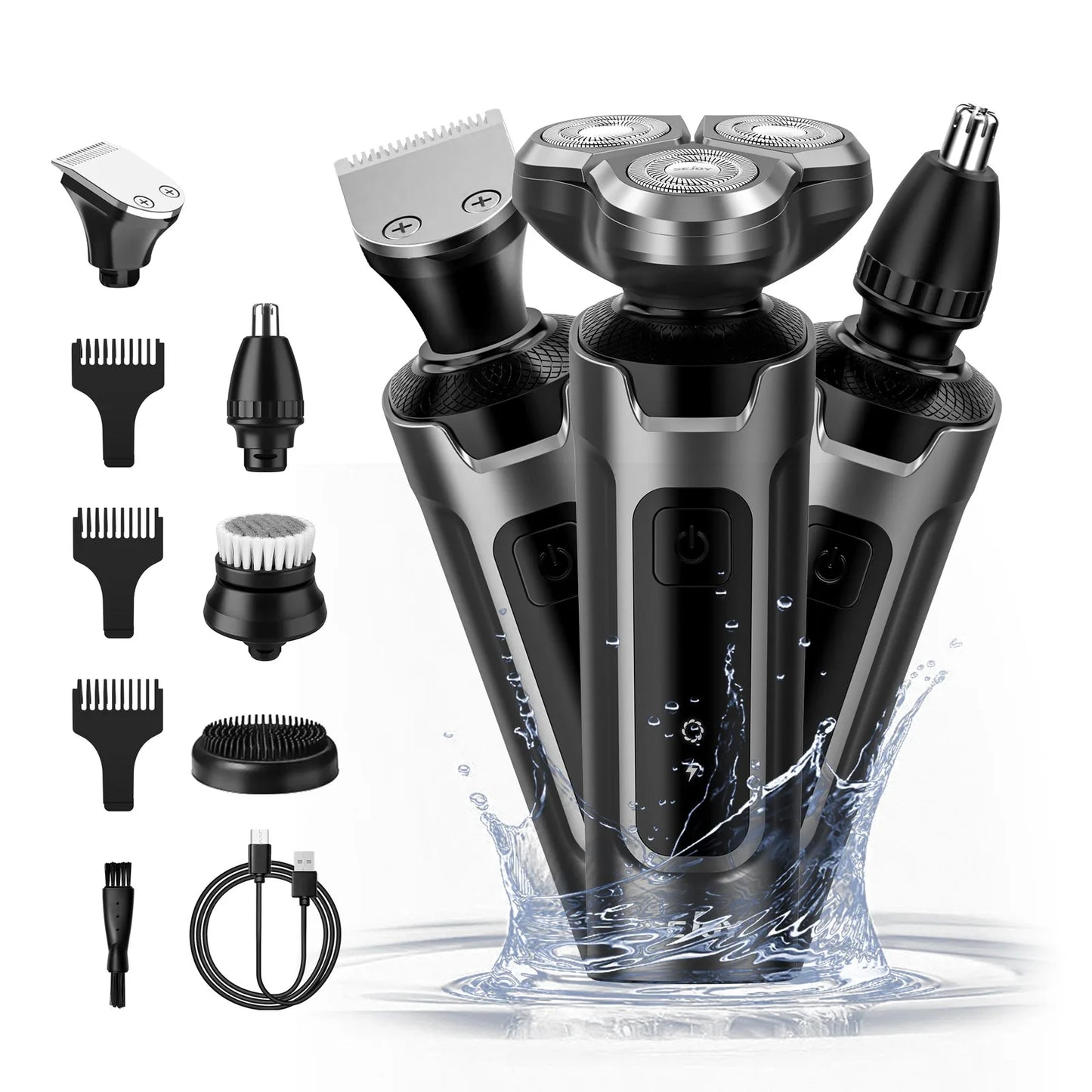 3 in 1 Multifunction Mens Electric Shaver Powerful Beard Nose Hair Trimmer Shaving Machine Electric Razor Waterproof