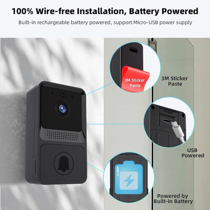 Smart Wireless Wifi Doorbell Intercom Video Camera Door Ring Bell Chime Security