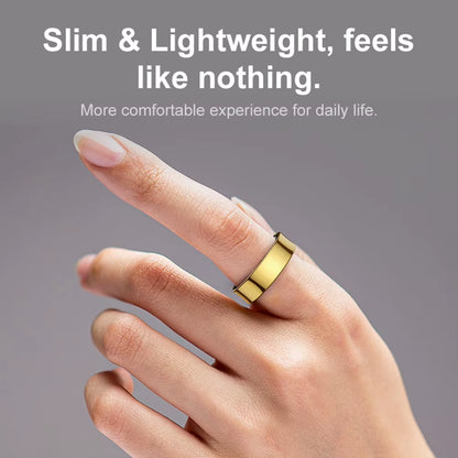 R09 Smart Ring Waterproof Health and Sleep Monitor with Temperature Tracking and Charging Case for Men and Women
