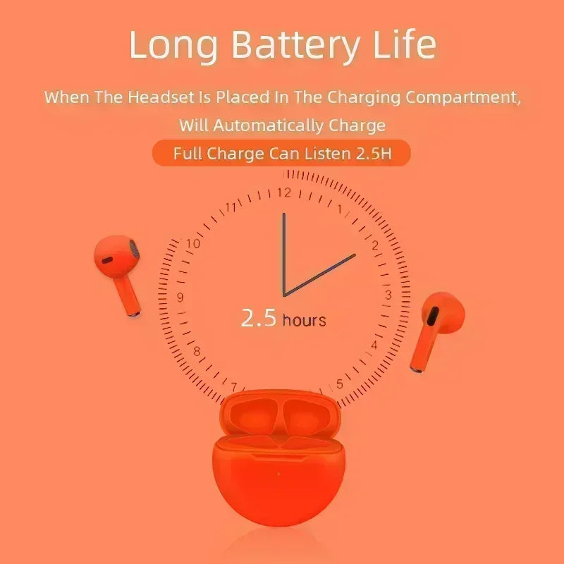New Air Pro 6 TWS Wireless Headphones with Mic Fone Bluetooth Earphone Sport Running Headset for Apple Iphone Xiaomi Pro6 Earbud
