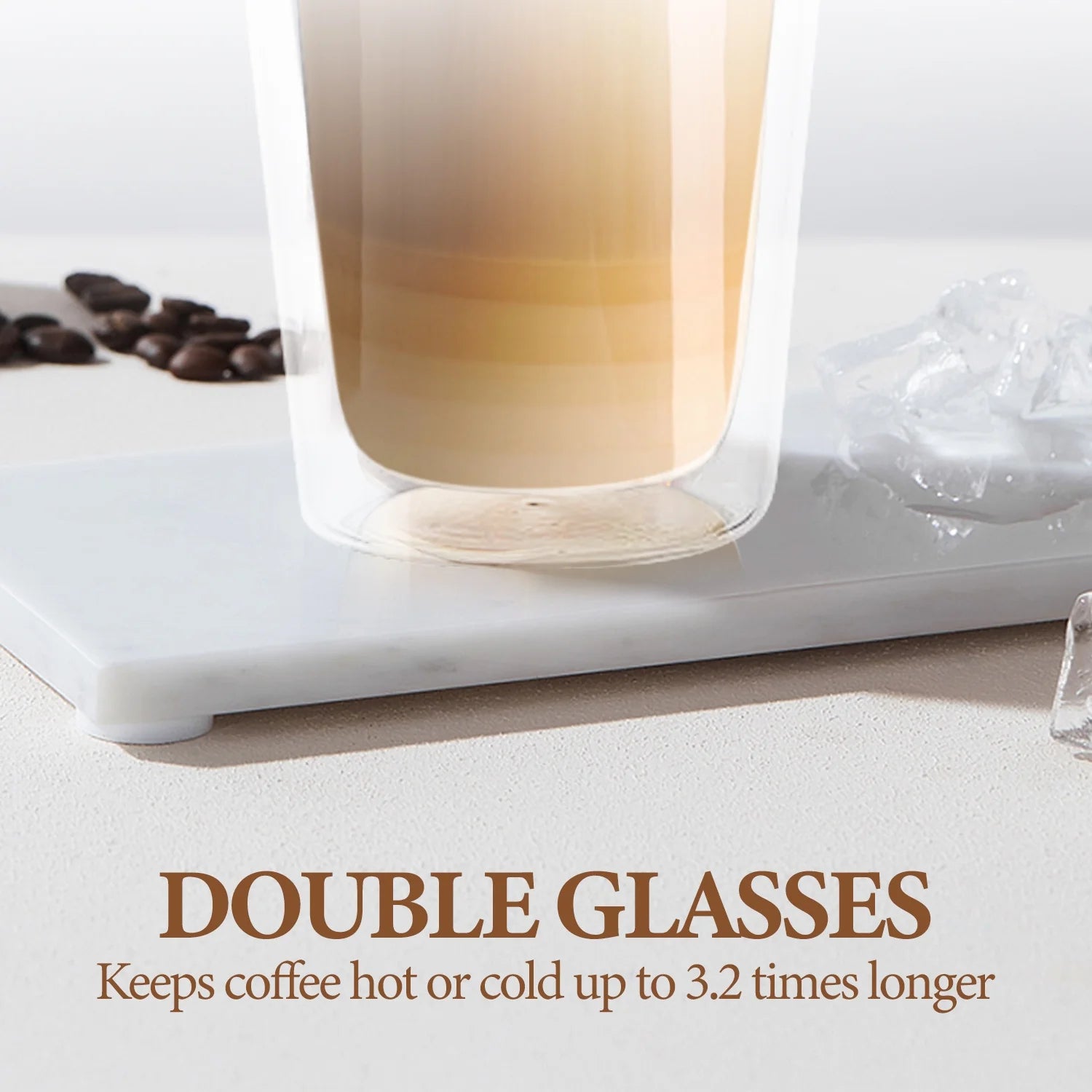 2 Piece 12Oz Double Glass Coffee Mugs with Silicone Lid,Drinking Insulated Coffee Cups with Lid,Clear,Dishwasher Safe Reusable