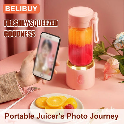 530ML Electric Juicer Portable Smoothie Blender USB Rechargeable Multifunction Fruit Mixer Machine Mini Juicer Maker Blender Cup