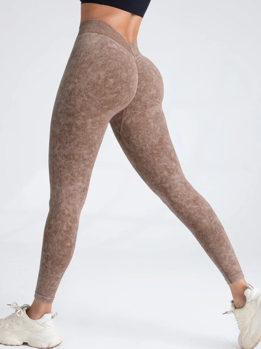 V Back Yoga Pants Women Workout Sport Leggings Fitness Seamless Leggings Girl Gym Tights Scrunch Push up Sportswear US Warehouse
