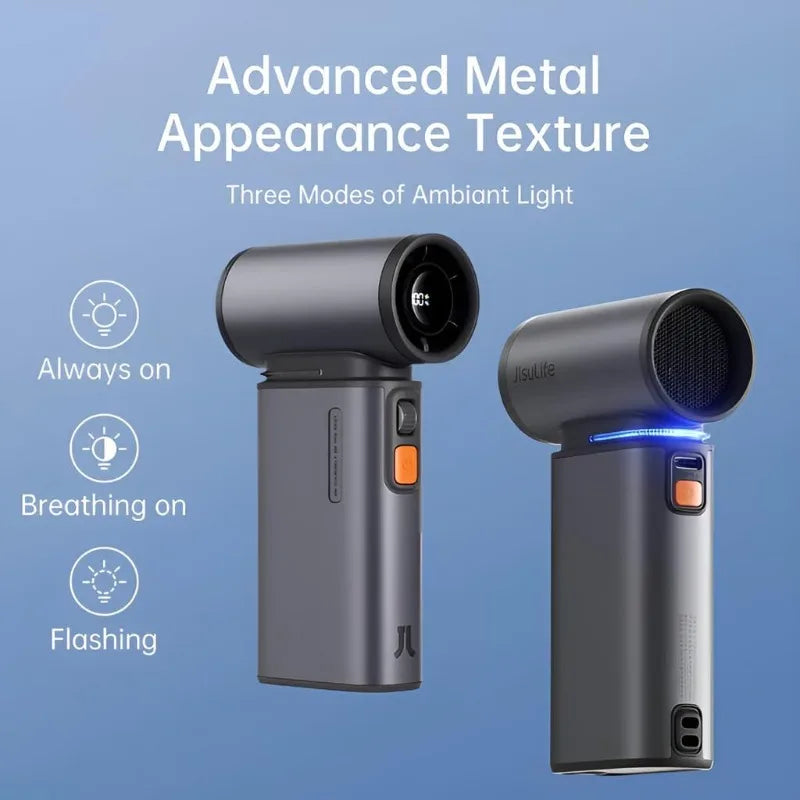 Handheld Turbo Fan, 100 Speeds Adjustable Mini Personal Fan, 9000Mah USB Rechargeable Battery Operated, LED Di