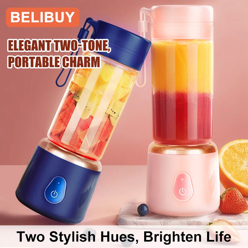 530ML Electric Juicer Portable Smoothie Blender USB Rechargeable Multifunction Fruit Mixer Machine Mini Juicer Maker Blender Cup
