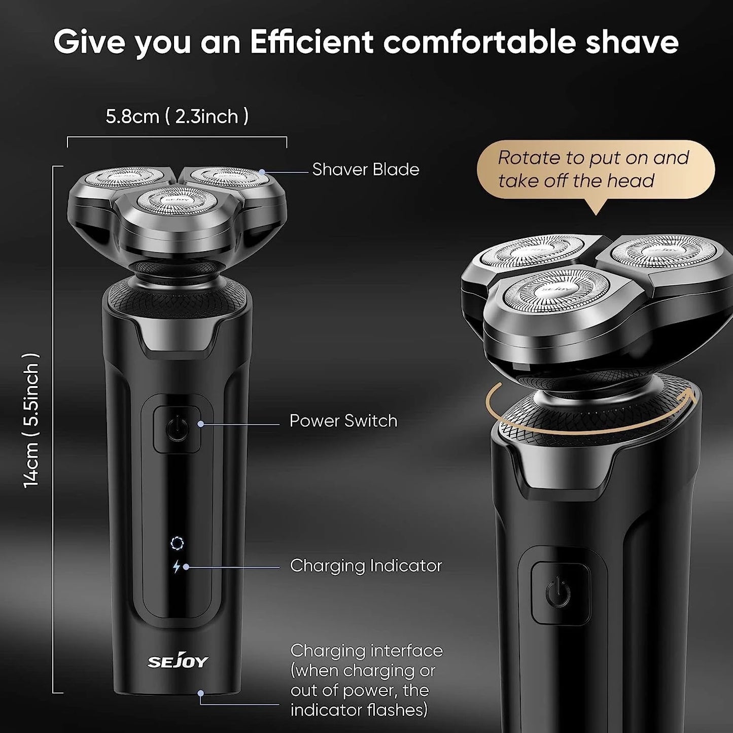 3 in 1 Multifunction Mens Electric Shaver Powerful Beard Nose Hair Trimmer Shaving Machine Electric Razor Waterproof