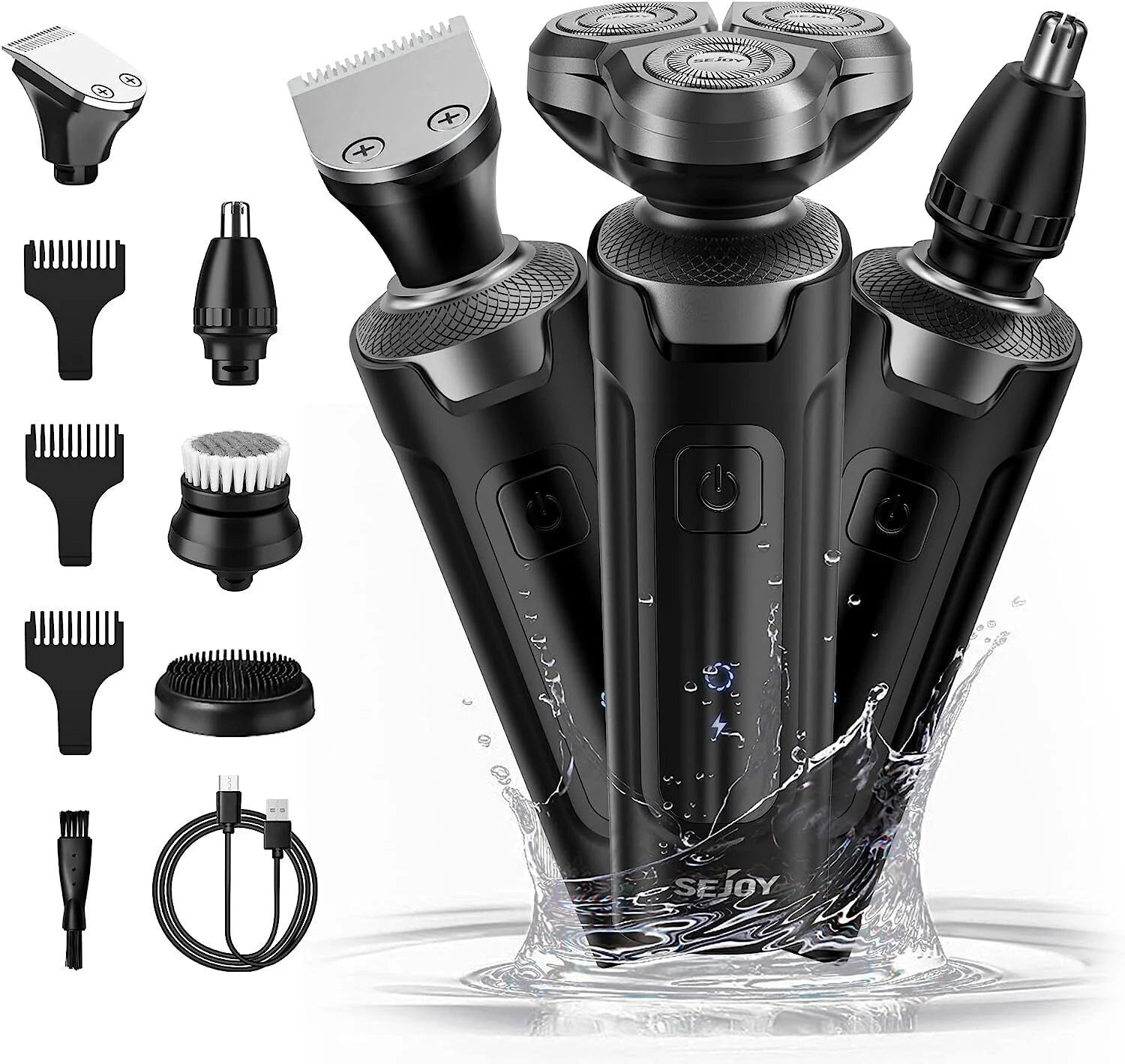 3 in 1 Multifunction Mens Electric Shaver Powerful Beard Nose Hair Trimmer Shaving Machine Electric Razor Waterproof