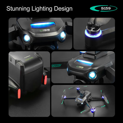 2025 Long-Endurance (2Batteries 45Min) GPS Drone Dual Cameras 5.9In LCD Remote Controller Brushless Motor Quad Obstacle Avoidanc