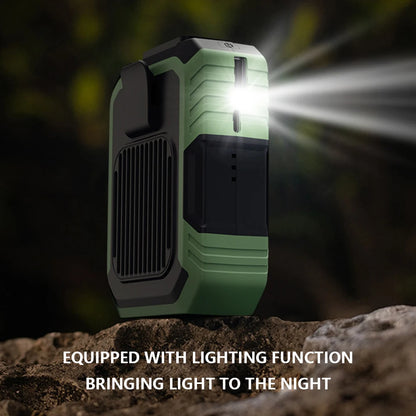 Waist Clip Fan Portable Mini Hanging Neck Fan USB Rechargeable Fan Small Outdoor Camping Waist Fan with Power Bank LED Light