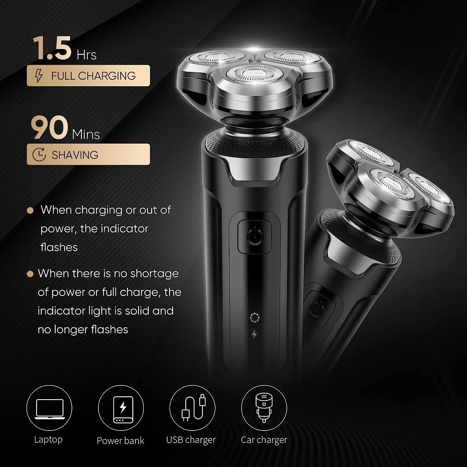 3 in 1 Multifunction Mens Electric Shaver Powerful Beard Nose Hair Trimmer Shaving Machine Electric Razor Waterproof
