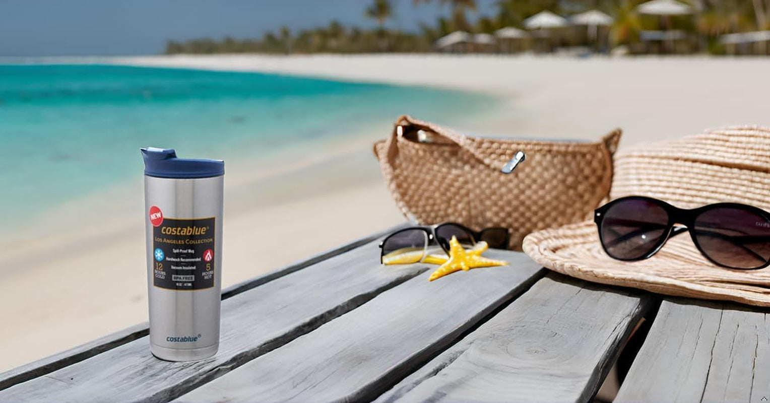 Travel Coffee Mug - 16 Oz. Stainless Steel Insulated Coffee Mug, Leak Proof Tumbler W/Dishwasher Safe Lid, Double Wall Travel Coffee Cup, Reusable Insulated Tumbler for Hot & Cold Beverages
